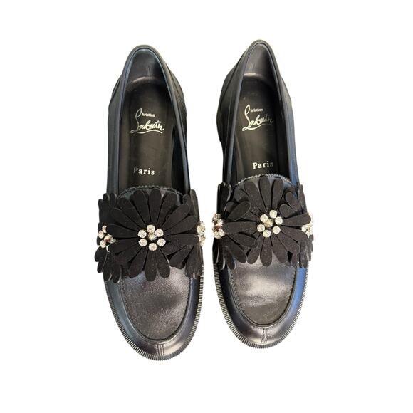 Christian Louboutin Flora Lug Sole Loafer in Black Size 40 - Picture 6 of 13
